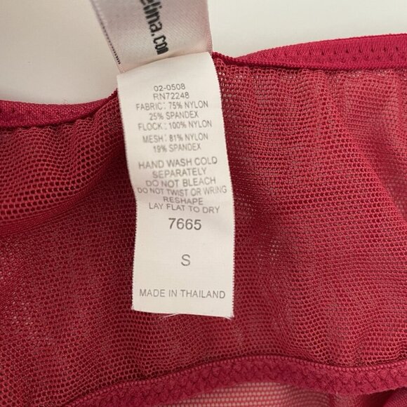 Felina Lingerie Womens Chemise Size S Red Lace and Embroidery Adjustable Straps - Picture 5 of 8